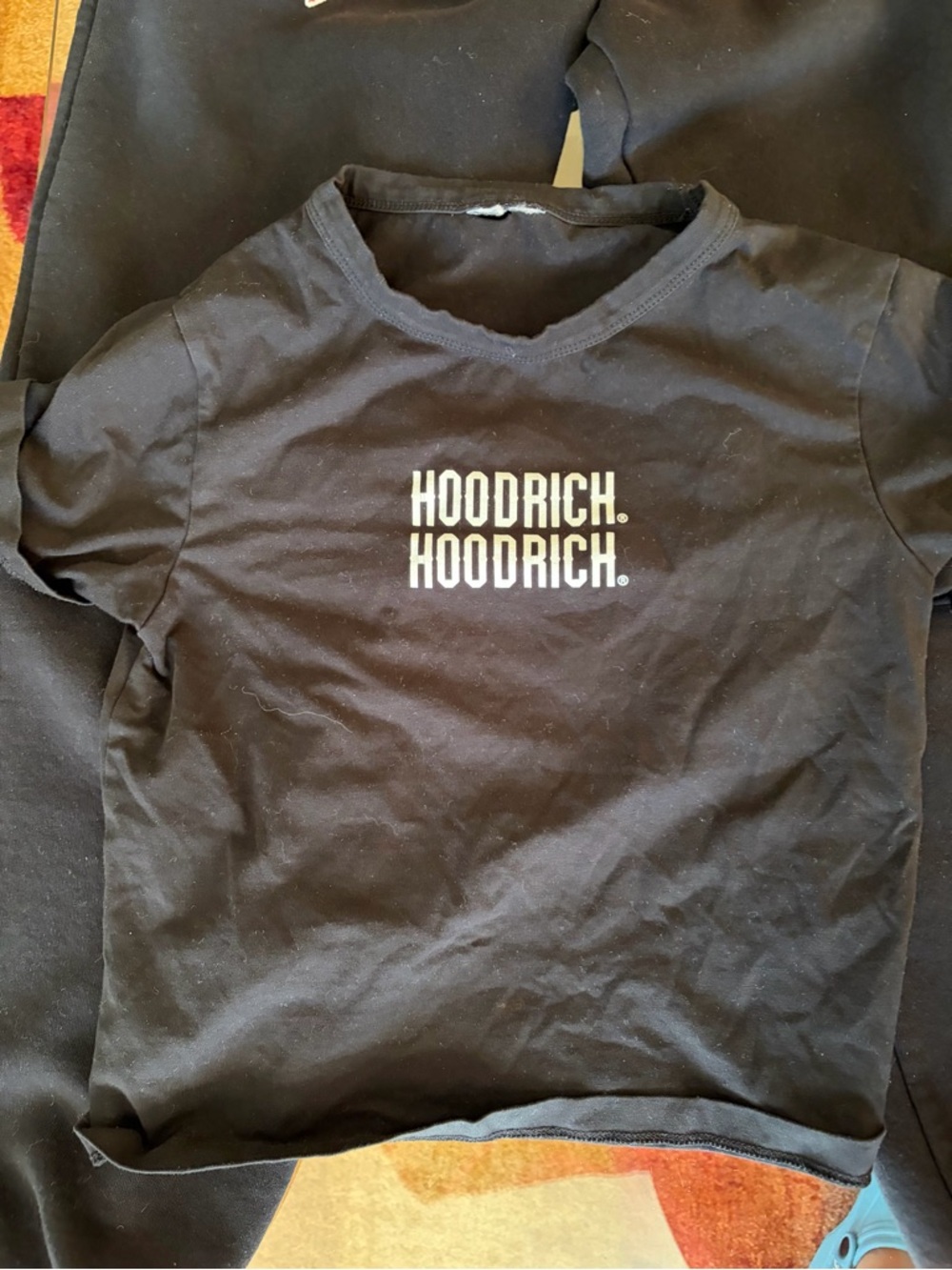 Hoodrich Black Cropped Logo Tee for Women